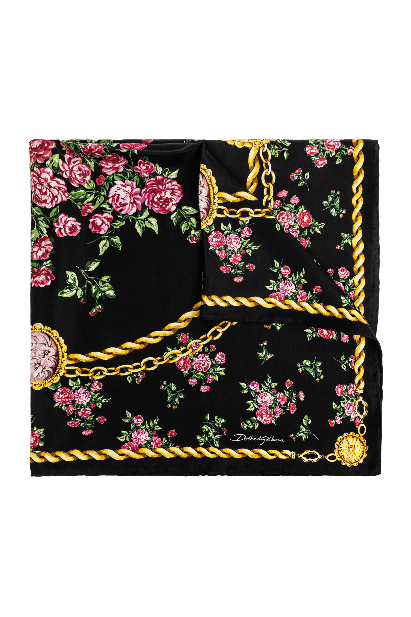 Dolce & Gabbana Silk scarf with floral motif | Women's | Vitkac